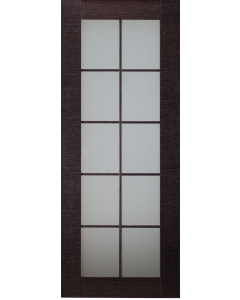 DOOR SLAB AVANTI 10 LITE VETRO BLACK APRICOT 32" X 84" X 1 3/4" TEMPERED FROSTED GLASS