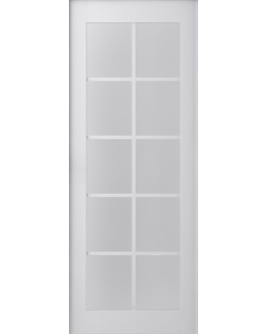 DOOR SLAB PALLADIO 10 LITE VETRO BIANCO NOBLE 18" X 84" X 1 9/16" TEMPERED FROSTED GLASS
