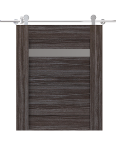 Imma Vetro Gray Oak Barn doors