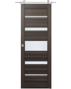 Kina Vetro Gray Oak Barn doors