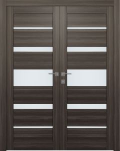 Kina Vetro Gray Oak Double doors