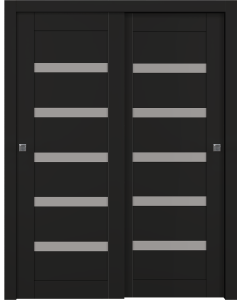 Leora Vetro Black Matte Bypass doors