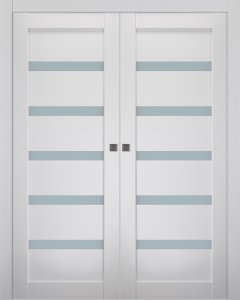 Leora Vetro Bianco Noble Double pocket doors
