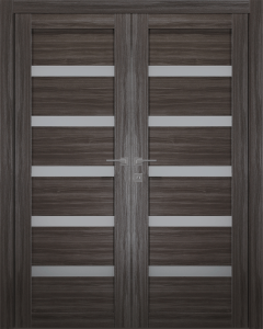 Leora Vetro Gray Oak Double doors