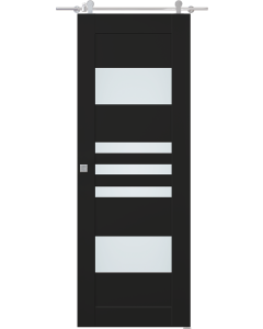Leti Vetro Black Matte Barn doors