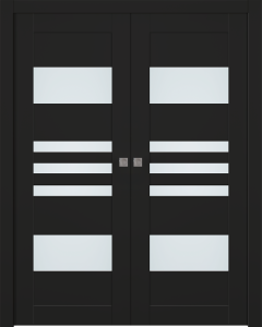 Leti Vetro Black Matte Double pocket doors