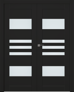 Leti Vetro Black Matte Double doors
