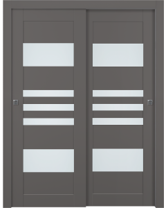 Leti Vetro Gray Matte Bypass doors