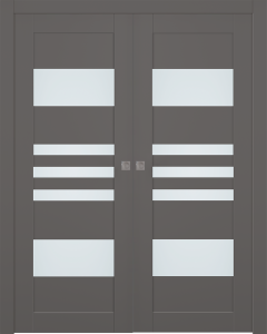 Leti Vetro Gray Matte Double pocket doors