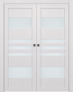 Leti Vetro Bianco Noble Double pocket doors