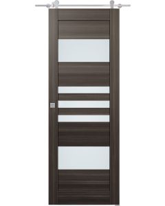 Leti Vetro Gray Oak Barn doors