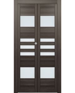 Leti Vetro Gray Oak Bi-folding doors