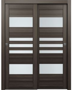 Leti Vetro Gray Oak Bypass doors