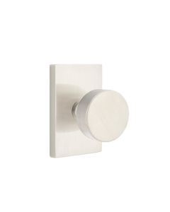 EMTEK ROUND KNOB WITH MODERN RECTANGULAR ROSETTE DUMMY SATIN NICKEL (US15) 5052