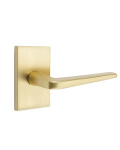 EMTEK ATHENA LEVER WITH MODERN RECTANGULAR ROSETTE PASSAGE LH SATIN BRASS (US4) 5112