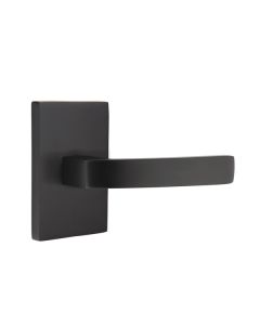 EMTEK BRESLIN LEVER WITH MODERN RECTANGULAR ROSETTE PASSAGE RH FLAT BLACK (US19) 5112