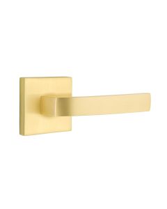 EMTEK BRESLIN LEVER WITH SQUARE ROSETTE PRIVACY RH SATIN BRASS (US4) 5210