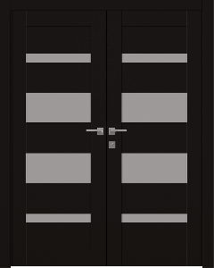 Mirella Vetro Black Matte Double doors