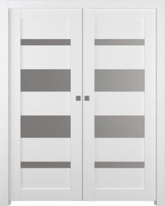 Mirella Vetro Bianco Noble Double pocket doors