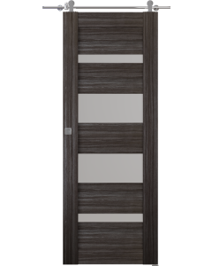 Mirella Vetro Gray Oak Barn doors