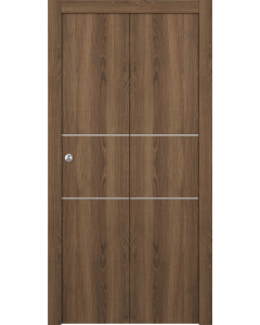 Optima 2H Pecan Nutwood Bi-folding doors
