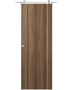 Optima 2U Pecan Nutwood Barn doors