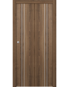 Optima 2V Pecan Nutwood Bi-folding doors