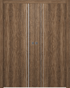 Optima 2V Pecan Nutwood Double pocket doors