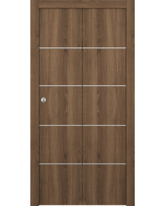 Optima 4H Pecan Nutwood Bi-folding doors