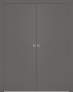 Optima Gray Matte Double pocket doors