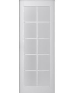 DOOR SLAB PALLADIO 10 LITE VETRO BIANCO NOBLE 28" X 80" X 1 9/16" TEMPERED FROSTED GLASS