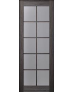 DOOR SLAB PALLADIO 10 LITE VETRO GRAY OAK 36" X 92 1/2" X 1 9/16" TEMPERED FROSTED GLASS