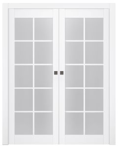 Palladio 10 Lite Vetro Bianco Noble Double pocket doors