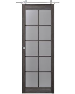 Palladio 10 Lite Vetro Gray Oak Barn doors