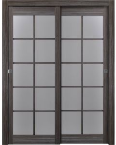 Palladio 10 Lite Vetro Gray Oak Bypass doors