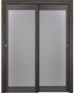 Palladio 207 Vetro Gray Oak Bypass doors