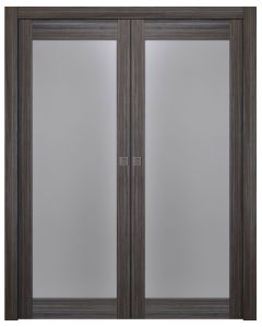 Palladio 207 Vetro Gray Oak Double pocket doors
