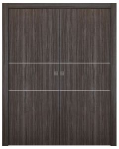 Palladio 2H Gray Oak Double pocket doors