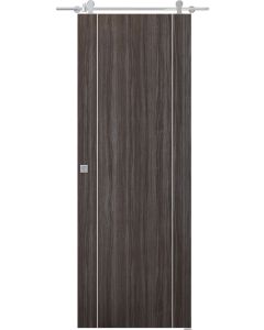 Palladio 2U Gray Oak Barn doors