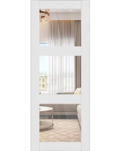 DOOR SLAB PALLADIO 3 LITE CLEAR VETRO BIANCO NOBLE 30" X 96" X 1 9/16" TEMPERED CLEAR GLASS