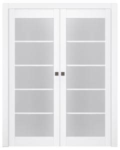 Palladio 5 Lite Vetro Bianco Noble Double pocket doors