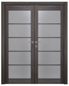 Palladio 5 Lite Vetro Gray Oak Double doors