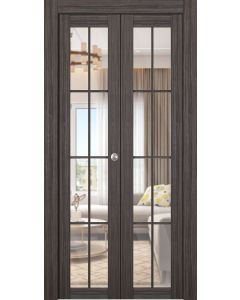 Palladio 8 Lite Clear Vetro Gray Oak Bi-folding doors