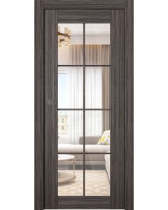 Palladio 8 Lite Clear Vetro Gray Oak Pocket doors