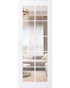 DOOR SLAB PALLADIO 10 LITE CLEAR VETRO BIANCO NOBLE 28" X 96" X 1 9/16" TEMPERED CLEAR GLASS
