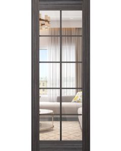 Palladio 10 Lite Clear Vetro Gray Oak Slab doors