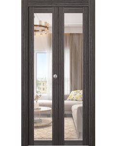 Palladio 207 Clear Vetro Gray Oak Bi-folding doors
