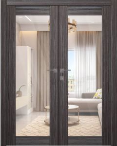 Palladio 207 Clear Vetro Gray Oak Double doors