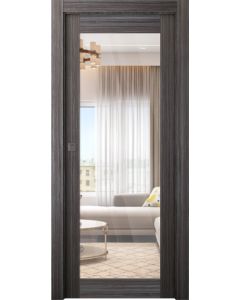 Palladio 207 Clear Vetro Gray Oak Pocket doors