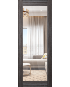 DOOR SLAB PALLADIO 207 CLEAR VETRO GRAY OAK 30" X 84" X 1 9/16" TEMPERED CLEAR GLASS